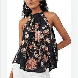 NWT Free People EMILY print halter tank size XL